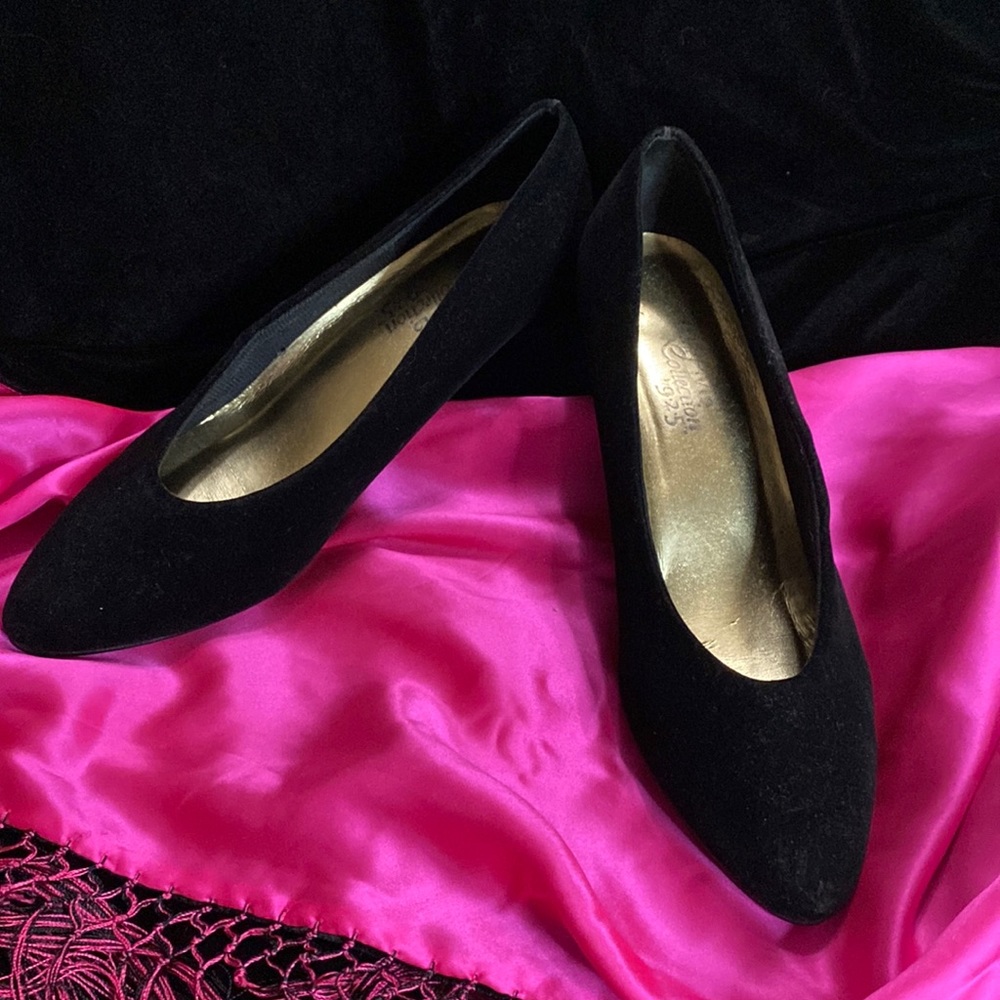 The PM Collection black velvet heels